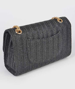 Black Straw Bag