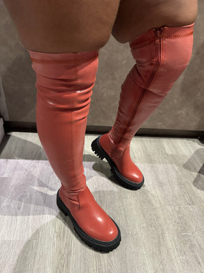 Leo Rust Thigh High Boots