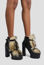 Load image into Gallery viewer, Milly Fur Black Ankle Boots