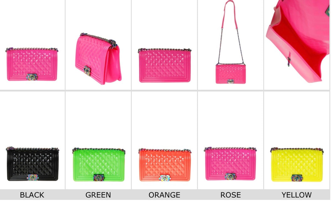 Glossy Diamond Jelly Handbags