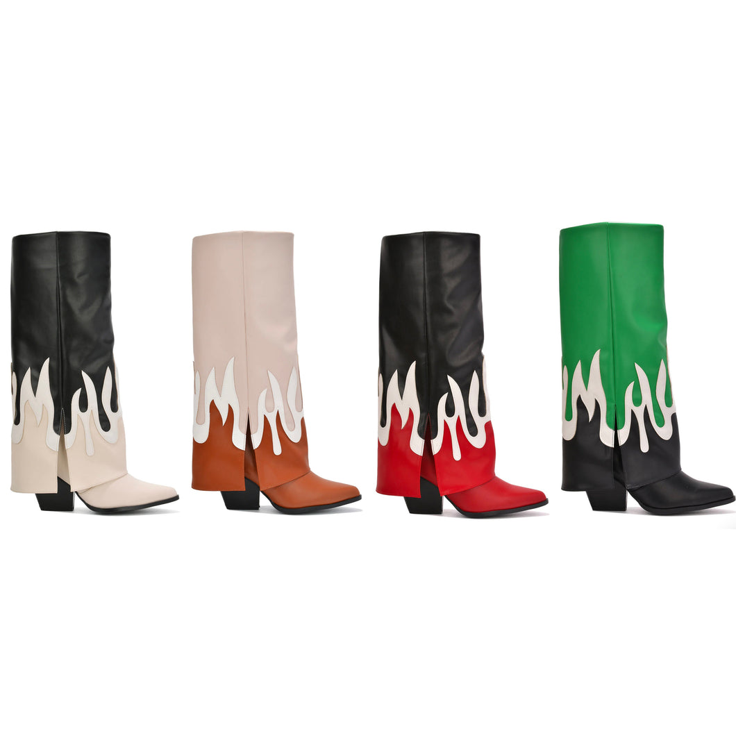 Flames Cowgirl Boots